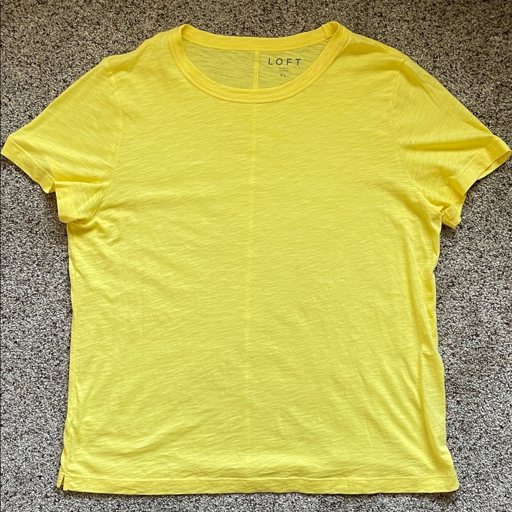 LOFT Sunny Yellow Short Sleeve Tee, Womens XL